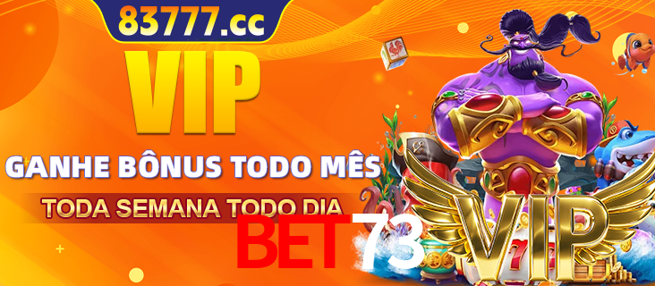 Banner promocional do BET73 oferecendo 100% de recompensas adicionais contínuas para quem fizer o login diário (Daily sign-in), com um mascote de coelho.