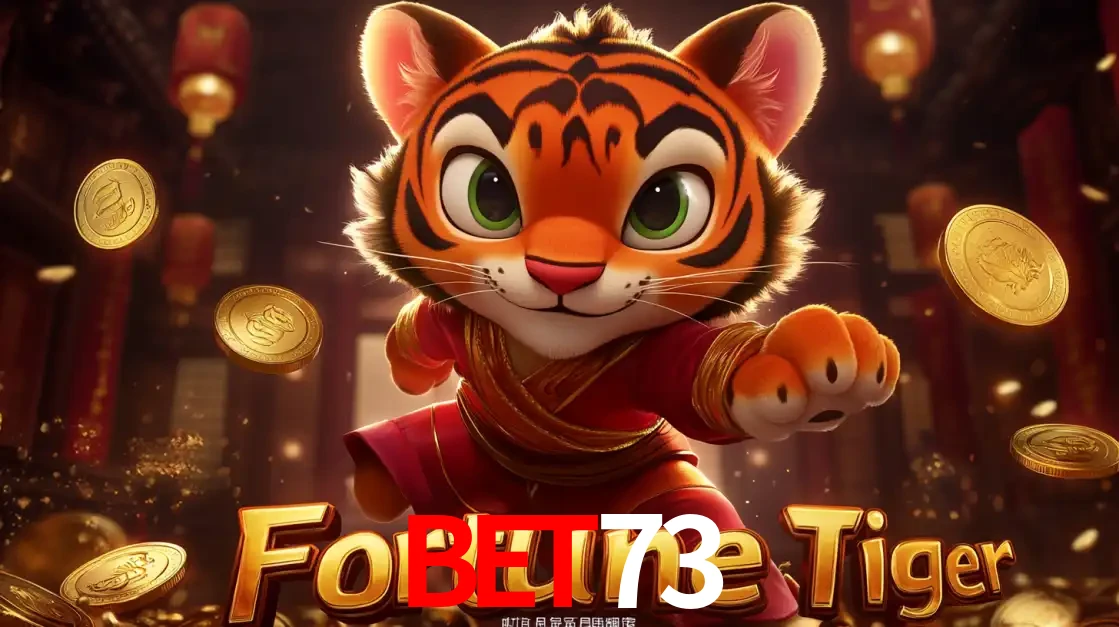 O carismático mascote do jogo de slot Fortune Tiger, um tigre fofo em pose de artes marciais, pronto para trazer sorte e multiplicadores de ganhos no cassino online BET73.